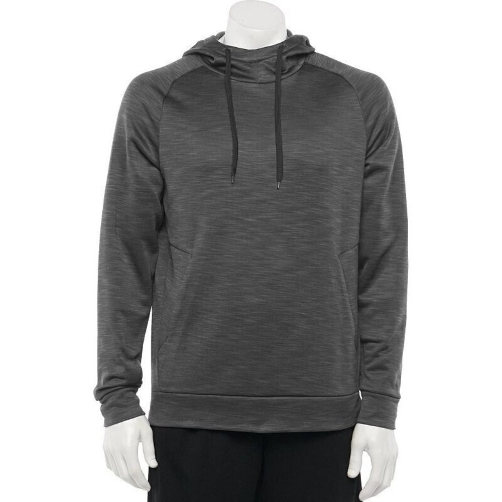 Men's Tek Gear Performance Fleece Hoodie Dark Grey Kangaroo Pocket NWT Small S